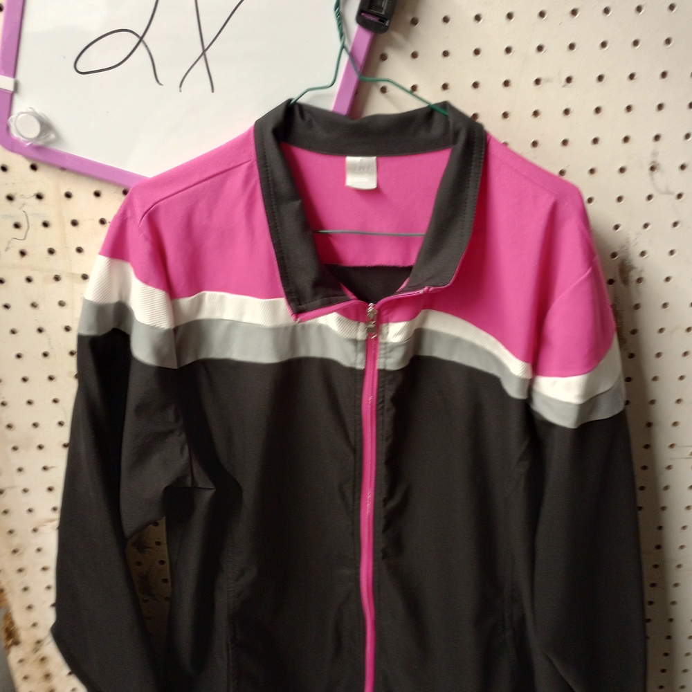 2X Women's Pink and Black WindbreakerJacket